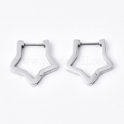 304 Stainless Steel Huggie Hoop Earrings EJEW-N016-002