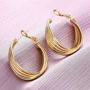 Латунные серьги-кольца EJEW-R025-30G
