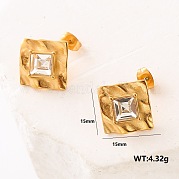 Серьги-гвоздики в форме ромба из нержавеющей стали MN2078-5