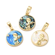 Латунный микро с подвесками из искусственного опала KK-S048-07G