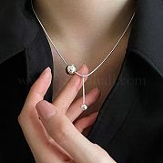 Ожерелья с подвесками из нержавеющей стали в форме шарика BA8340-2