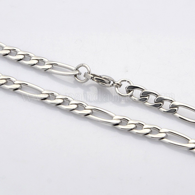 Wholesale Trendy Unisex 304 Stainless Steel Figaro Chain Necklaces