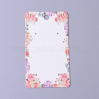Cardboard Jewelry Display Cards, for Hanging Earring & Necklace Display,  Rectangle, Colorful, Bird Pattern, 9x6x0.05cm, Hole: 0.2cm