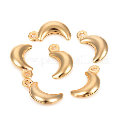 Ciondoli in acciaio inossidabile 304, luna, oro, 16x8.3x3.3mm, Foro: 1.5 mm