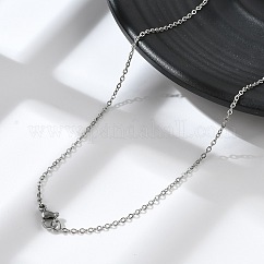 Collana con catene in acciaio inossidabile 304 anti-ossidazione per uomo e donna, colore acciaio inossidabile, larghezza: 1.5 mm, 17.72 pollice (45 cm)