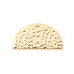 Verbindungsanhänger aus Messing, Cadmiumfrei und Nickel frei und Bleifrei, strukturiert, halbrunde Glieder, echtes 18k vergoldet, 8x15.5x1 mm, Bohrung: 1.2 mm