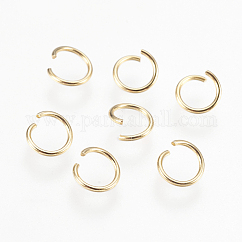 Anneaux ouverts en acier inoxydable 304, or, 21 jauge, 6x0.7mm, diamètre intérieur: 4 mm