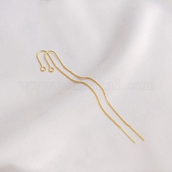 Risultati dell'orecchino della vite prigioniera della lega, fili dell'orecchio, con perni in lega e anelli orizzontali, vero placcato oro 18k, 93mm, Foro: 1.8 mm, ago :0.7mm