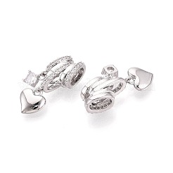 Pendentifs en laiton zircon cubique transparent&nbsp;KK-T075-88P