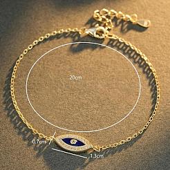 Bracelet en argent sterling émaillé bleu œil de cheval&nbsp;VX0917