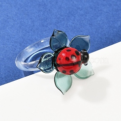 Drehbare handgemachte Bunte Malerei-Ringe&nbsp;RJEW-P158-02B