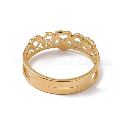 Ionenplattierung (IP) 201 Edelstahl aushöhlen Herz mit bösen Blick Fingerring für Frauen&nbsp;RJEW-C045-06G
