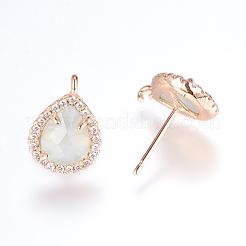 Messing micro pave zirkonia-ohrstecker-Zubehör&nbsp;ZIRC-G116-28-D01