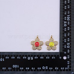 5 pz 5 colori in ottone micro pavé di ciondoli in zirconi trasparenti&nbsp;ZIRC-SZ0003-95