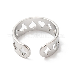 Anello polsino aperto in acciaio inossidabile 304 anti-ossidazione con picche&nbsp;RJEW-K245-47P