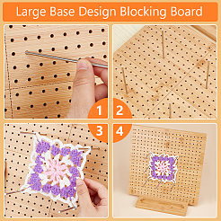 Quadratisches Häkelblockierbrett aus Holz&nbsp;DIY-BC0013-59A