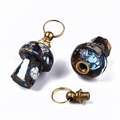 Montierte Anhänger aus synthetischem Bronzit und kaiserlichem Jaspis&nbsp;LS-G-S366-057F