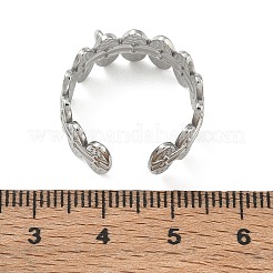 Brazalete ovalado de acero inoxidable 304 con engaste de anillo abierto&nbsp;SA-CBA37BC-07P