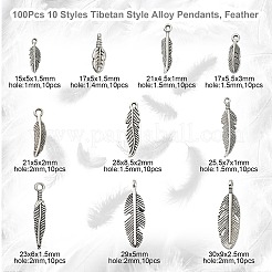 100 pz 10 stili pendenti in lega di stile tibetano&nbsp;TIBEP-CJ0001-64