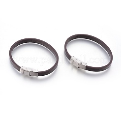 Bracciali cordone pelle microfibra&nbsp;BJEW-L635-01B-M
