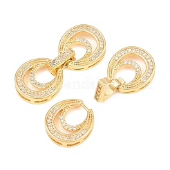 Messing Micro Pave klare Zirkonia Falte über Verschlüsse&nbsp;KK-C075-47G