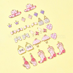 28pcs 14 styles de pendentifs en émail en alliage&nbsp;ENAM-FS0002-25