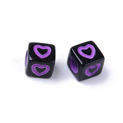 Cuentas europeas de acrílico negro opaco&nbsp;LS-MACR-S273-51F-02