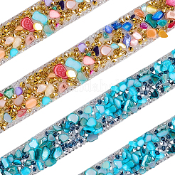 2 style de garniture perlée en résine et strass&nbsp;DIY-CY0002-11B