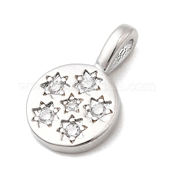 Ciondolo a forma di stella con zirconi cubici trasparenti in ottone micro pavé&nbsp;KK-A277-32P