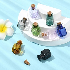 8 Stück 8 Farben quadratische Glaskorkenflaschen-Ornament&nbsp;GLAA-YW0004-55