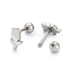 Anlaufgeschützte 201 Edelstahl Barbell Knorpel Ohrringe&nbsp;X-EJEW-R147-39
