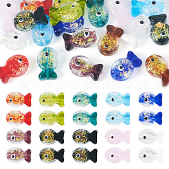 20 Stück 10 Farben handgefertigte Folien-Bunte Malerei-Fischperlen&nbsp;FOIL-TA0001-04