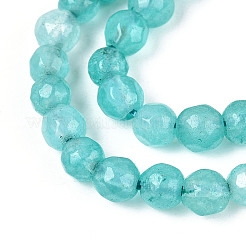 Gefärbt natürlichen weißen Jade Perlen Stränge&nbsp;G-T139-4mm-60-15