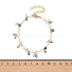 Bracciali da donna con catena a maglie rotonde sfaccettate in agata naturale (tinta e riscaldata)&nbsp;BJEW-JB14248-01