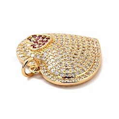 Pendentifs avec zircon cubiques à micro-pavés en laiton&nbsp;KK-E015-22G
