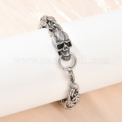 Braccialetti con catena bizantina in acciaio inossidabile 201 da 9 mm per uomo e donna&nbsp;BJEW-B143-07ASG
