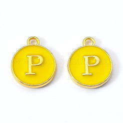 Charms smaltati in lega placcati oro&nbsp;X-ENAM-S118-09P
