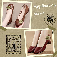 Decoración de zapatos de piel sintética con flores&nbsp;AJEW-WH20020-341C