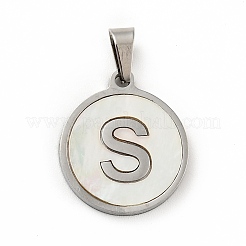 Acier inoxydable 304 avec pendentifs en coquillage blanc&nbsp;STAS-G268-01S-P