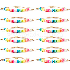 Bracelet tressé en perles de pâte polymère (12 pièce) pour femme&nbsp;NL7584-3