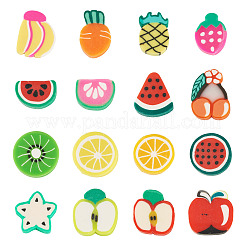 64 pz. 16 stili di perline in argilla polimerica fatte a mano a tema frutta e verdura&nbsp;CLAY-TADJ0001-11
