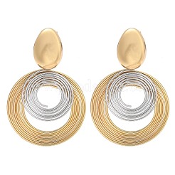 Boucles d'oreilles pendantes bicolores en acier inoxydable 304&nbsp;EJEW-C142-17PG