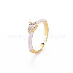 Anneaux de manchette en laiton émaillé&nbsp;RJEW-T016-27G-NF