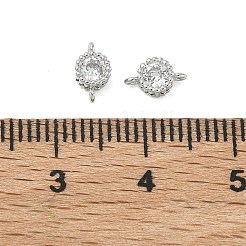 Messing Pflaster klar Kubisch Zirkonia flache runde Anschluss Charms&nbsp;XGRQ3D158-499P