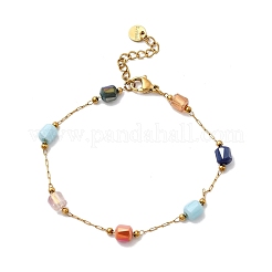 Bracelets à chaîne en perles de verre&nbsp;BJEW-K237-23G