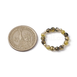 3 Stück natürliche Achat facettierte runde Stretch-Fingerringe&nbsp;RJEW-JR00637