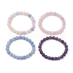 4 Uds. Constelación de 8mm de amatista natural redonda&nbsp;BJEW-JB10633