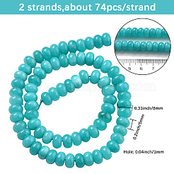 2 Strang natürliche weiße Jadeperlenstränge&nbsp;G-PA0001-23B