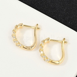 Orecchini a cerchio in ottone chiaro con zirconi cubici&nbsp;EJEW-Q016-15G