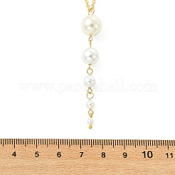 Colliers pour femmes avec perles rondes blanches en nacre et pompon&nbsp;NJEW-TA00239